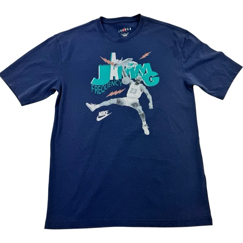 Jordan Blue Short Sleeve Active‎ Graphic T-Shirt Jam King Cotton Men's Small NWT